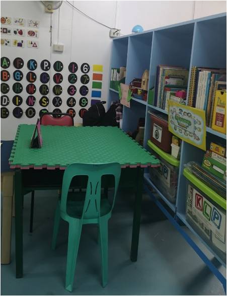 The image shows a classroom thoroughly cleaned and organized