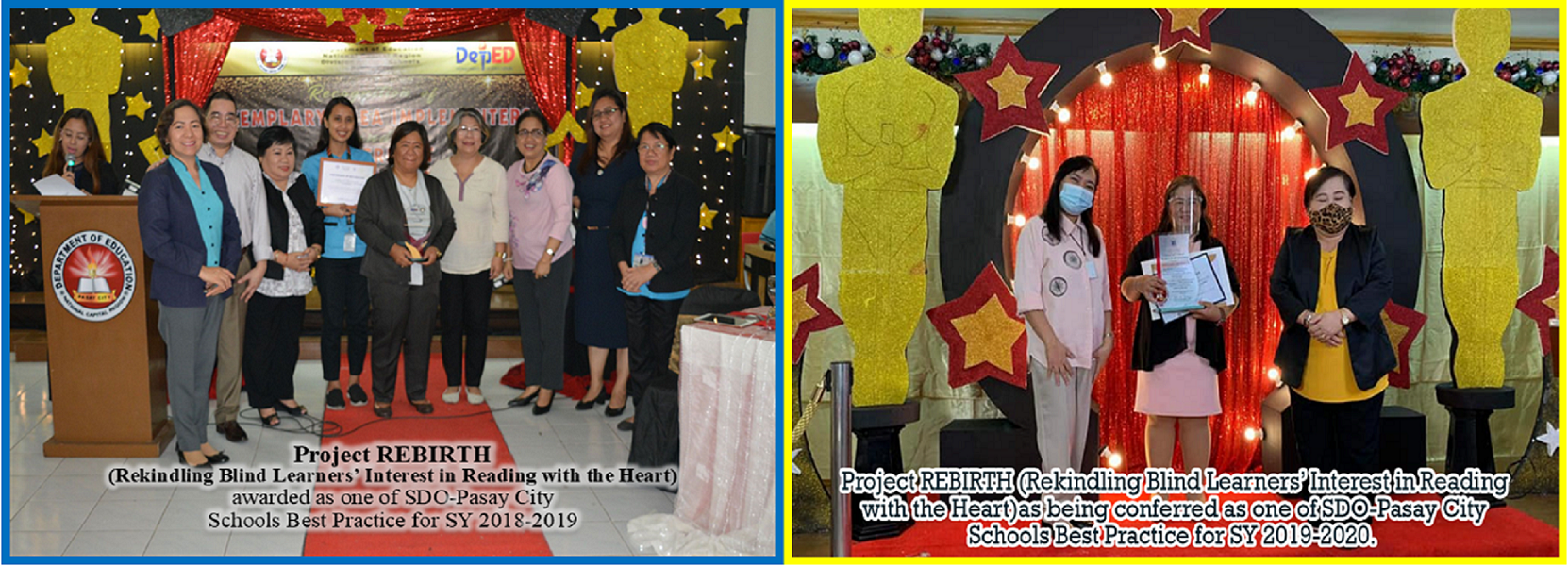 Awarding of Project REBIRTH as one of SDO-Pasay Best Practice for SY 2018-2019 and 2019-2020