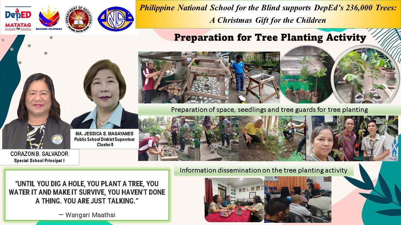 Group of photos on the preparation for the upcoming tree planting activity to be held on December 6